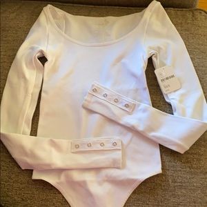 White free people body suit